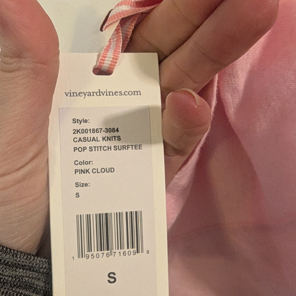 Vineyard Vines Surf Tee 100% Cotton Short Sleeve Tee Pink Coastal Preppy Medium - Picture 6 of 9